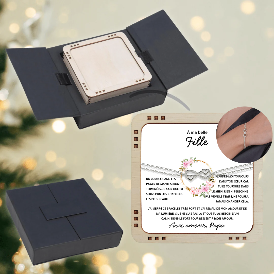 À ma Fille - Bracelet coeurs d'amour