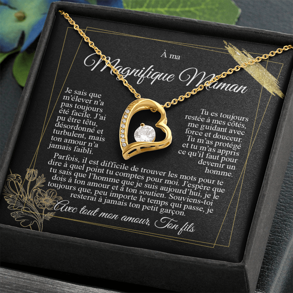 À ma Maman - Je t'aime de la part de mon fils - Collier cœur