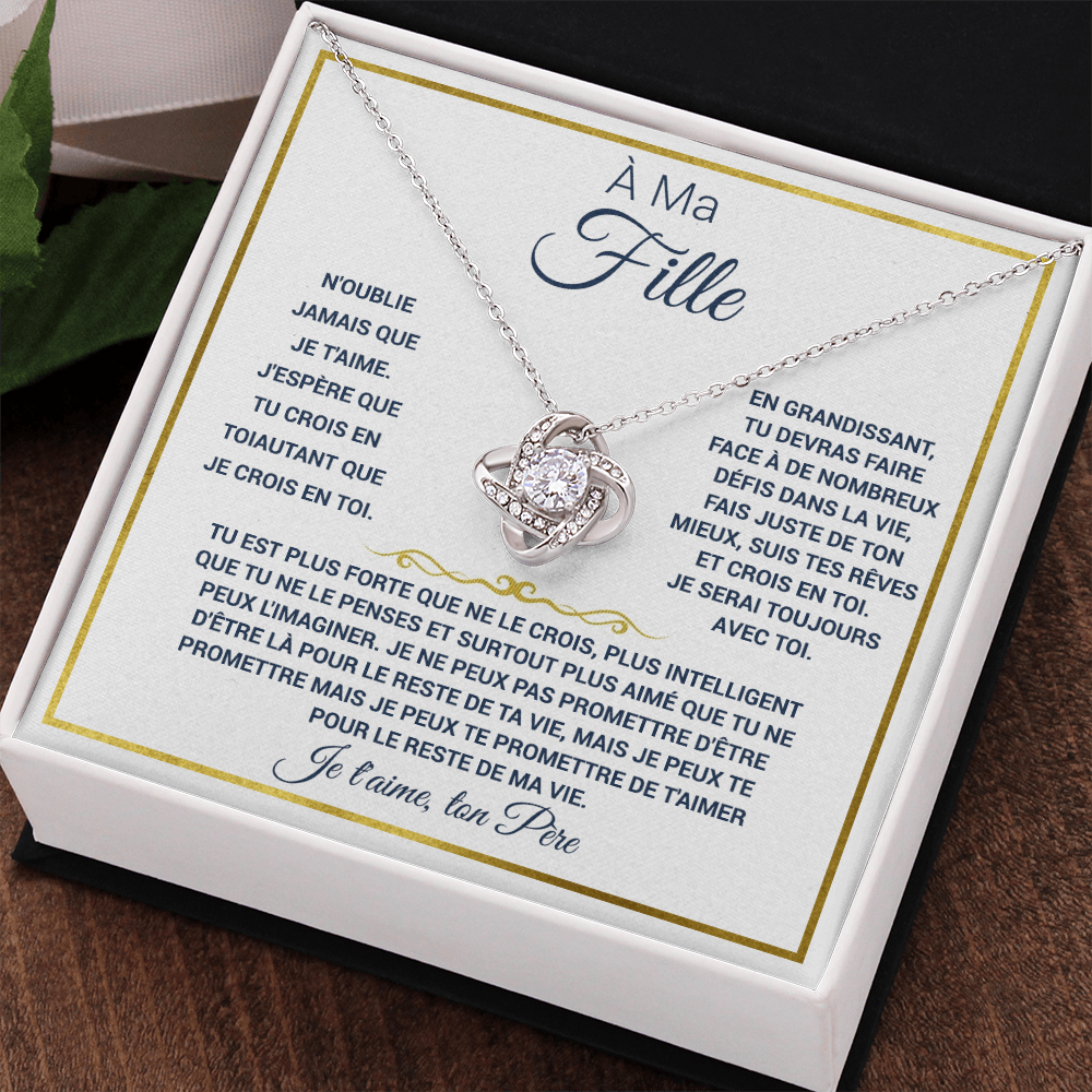 À ma fille - Collier Noeud d'Amour