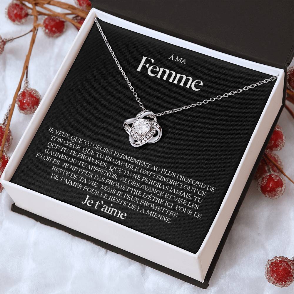 À ma Femme - Collier noeud d'amour - Or