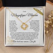 À ma Maman - Collier nœud Je t'aime