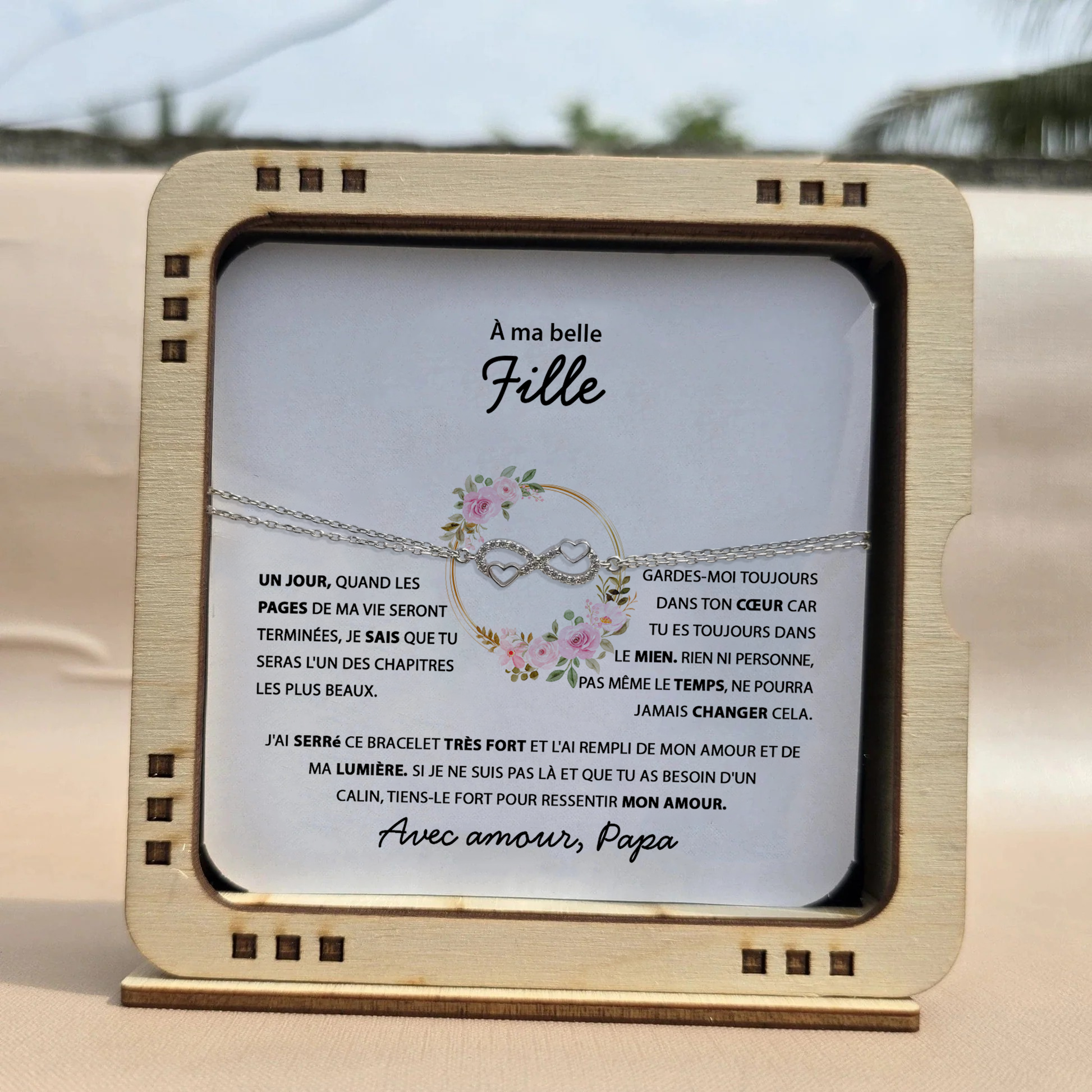 À ma Fille - Bracelet coeurs d'amour