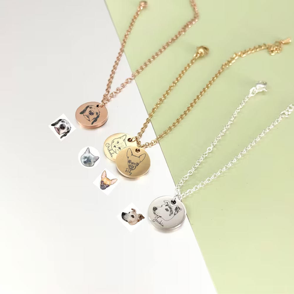 Bracelet portrait d'animal de compagnie - Or