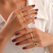 Collier de pierres de naissance Luxus - Toujours dans mon cœur - Or Rose