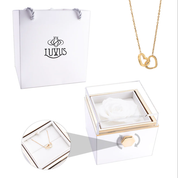 Collier gravé cœur entrelacé - Or