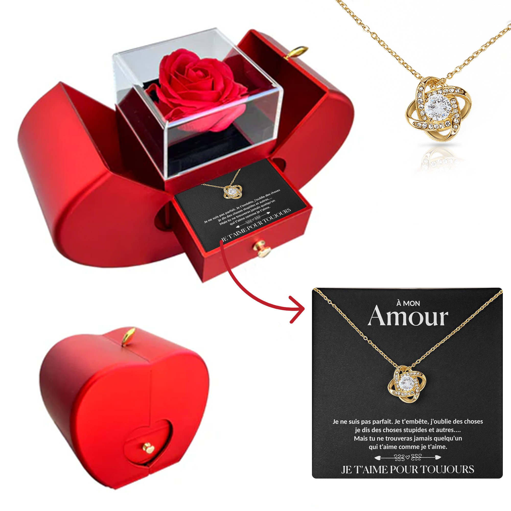 À mon Amour - Collier rose pour toujours