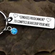 Conduisez en toute sécurité - Porte-clés Birthstone