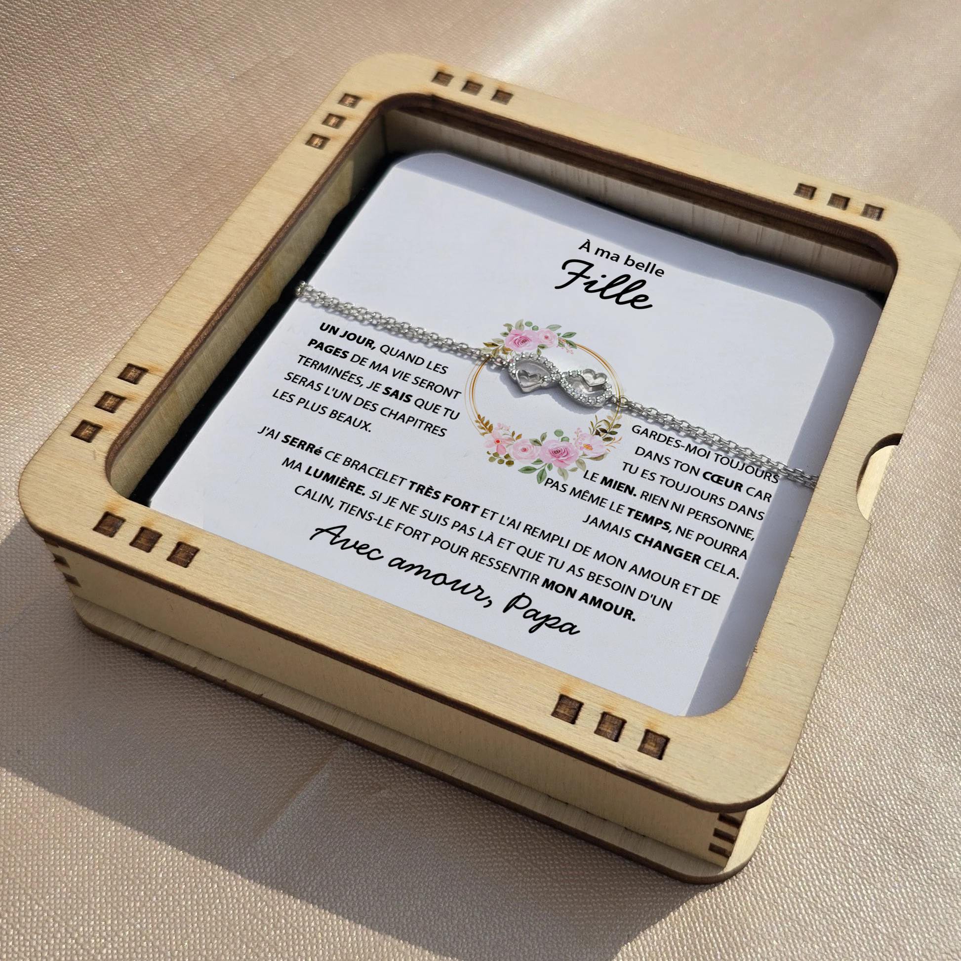 À ma Fille - Bracelet coeurs d'amour