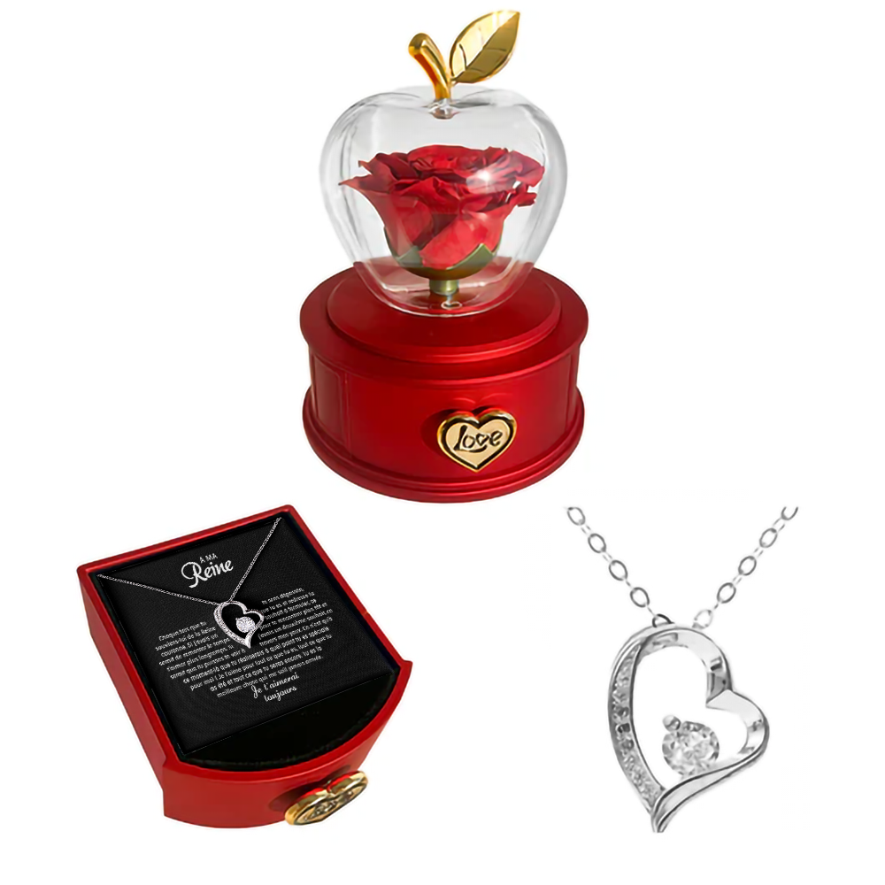 À ma Reine - Collier Rose éternelle