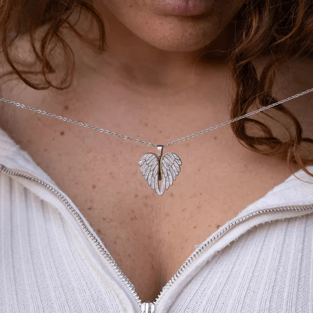 Je te garderai toujours dans mon cœur - Collier ange coeur