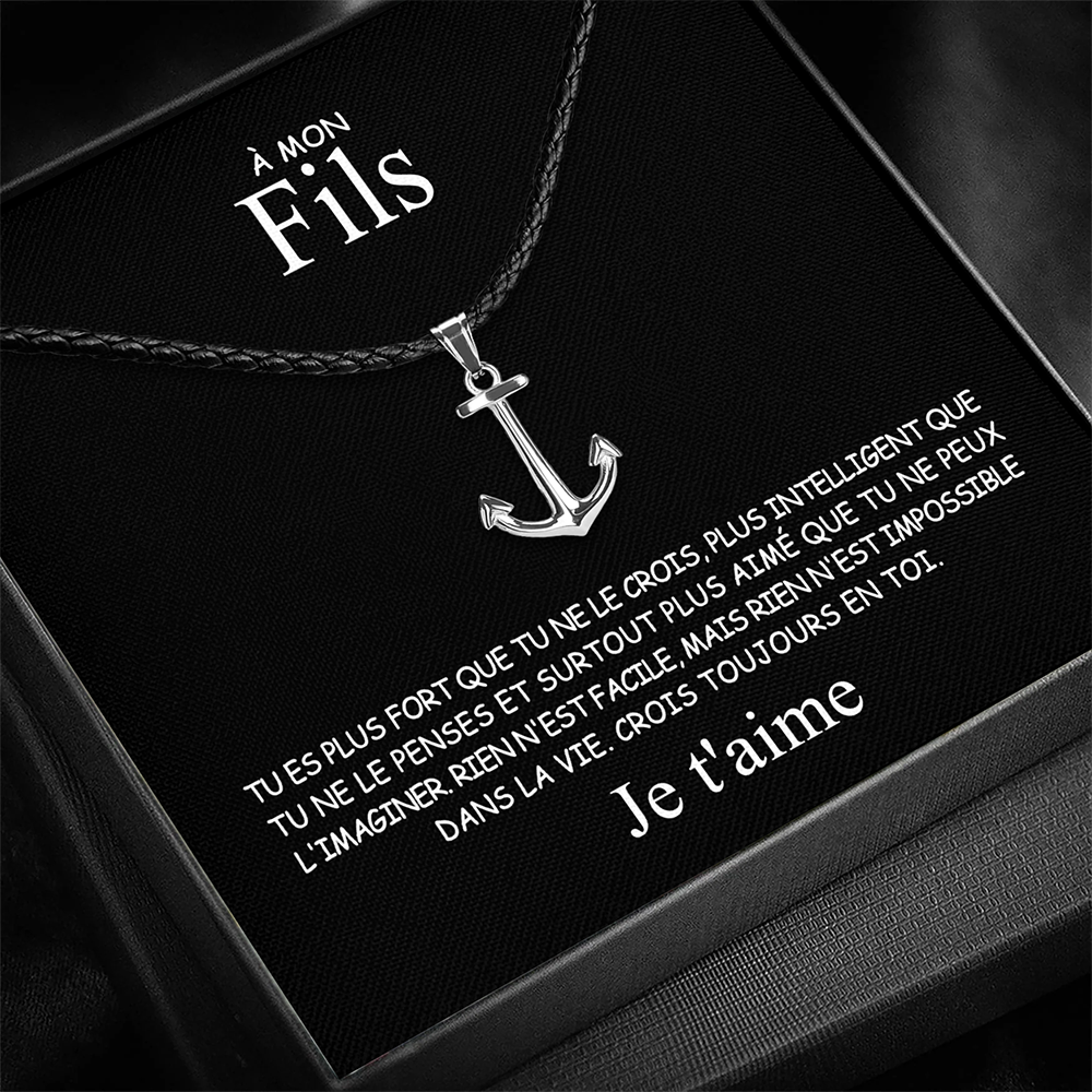 À mon Fils - Pendentif ancre - Or