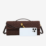Anna Woven Suede Clutch