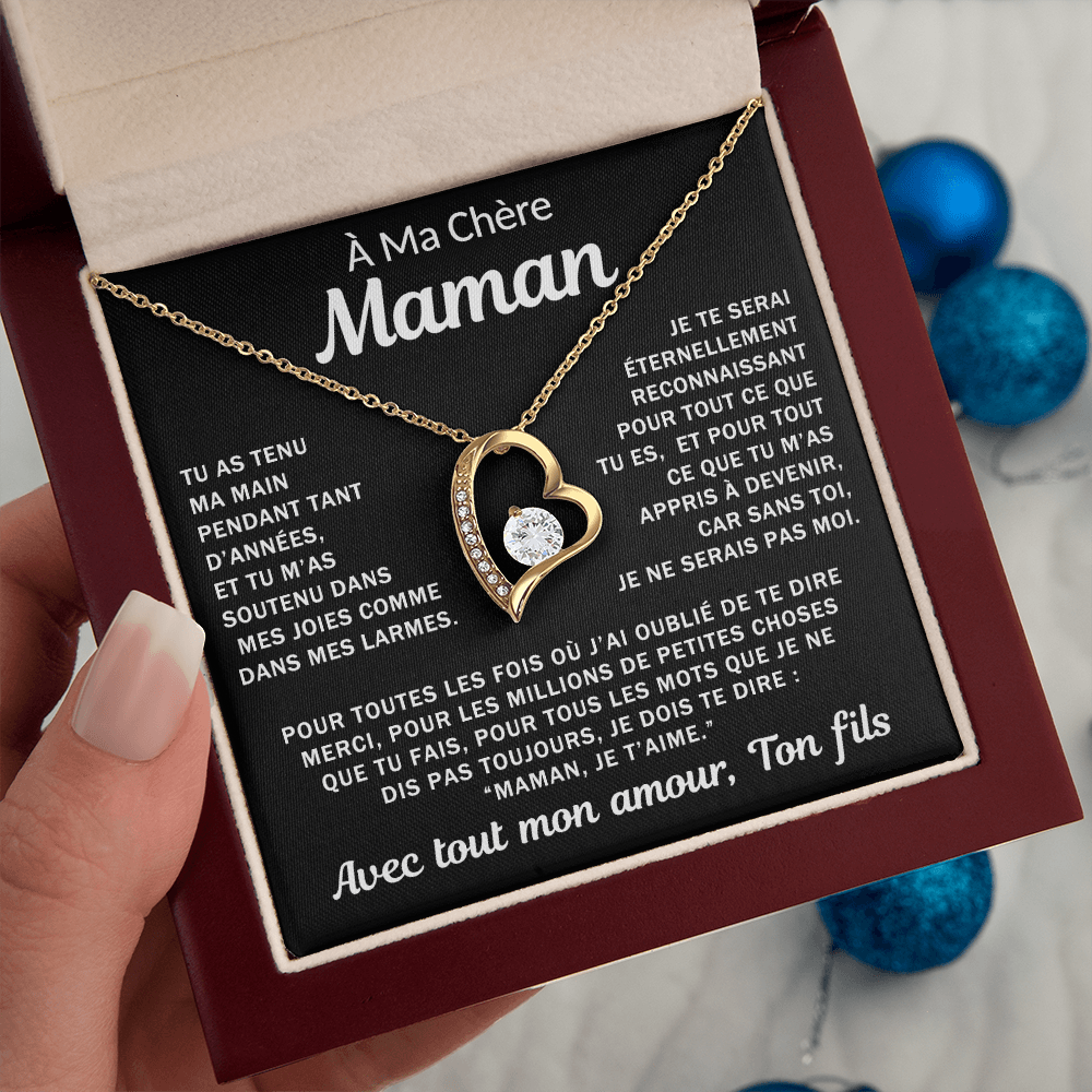 À ma Maman bien-aimée - Collier cœur
