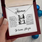 À ma Maman - Je t'aime - Collier cœur
