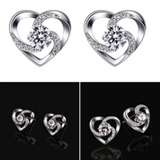 Ensemble d'amour étincelant - Collier, Bracelet et Boucles d'oreilles