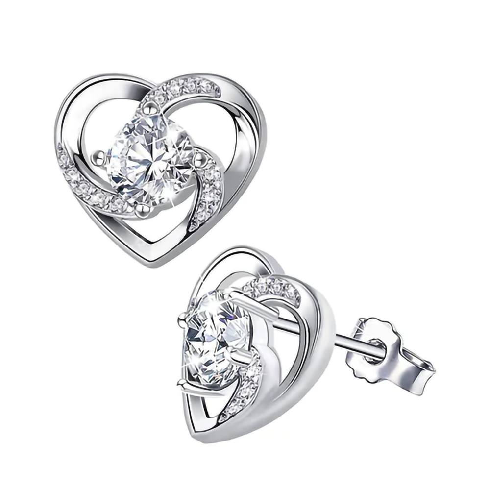 Ensemble d'amour étincelant - Collier, Bracelet et Boucles d'oreilles