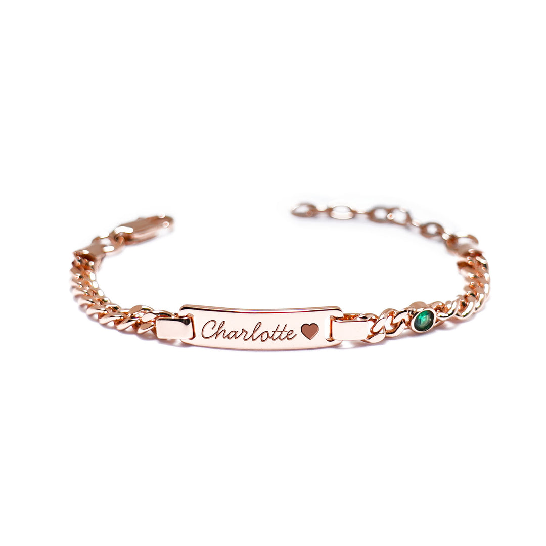 Bracelet bébé personnalisé - Or Rose