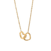 Collier gravé cœur entrelacé - Or