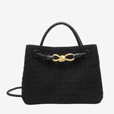 Sabine Woven Suede Bag Small