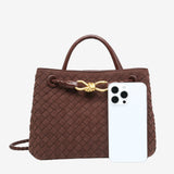 Sabine Woven Suede Bag Small