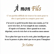 Bracelet À Mon Fils - Lien Indestructible Gravé