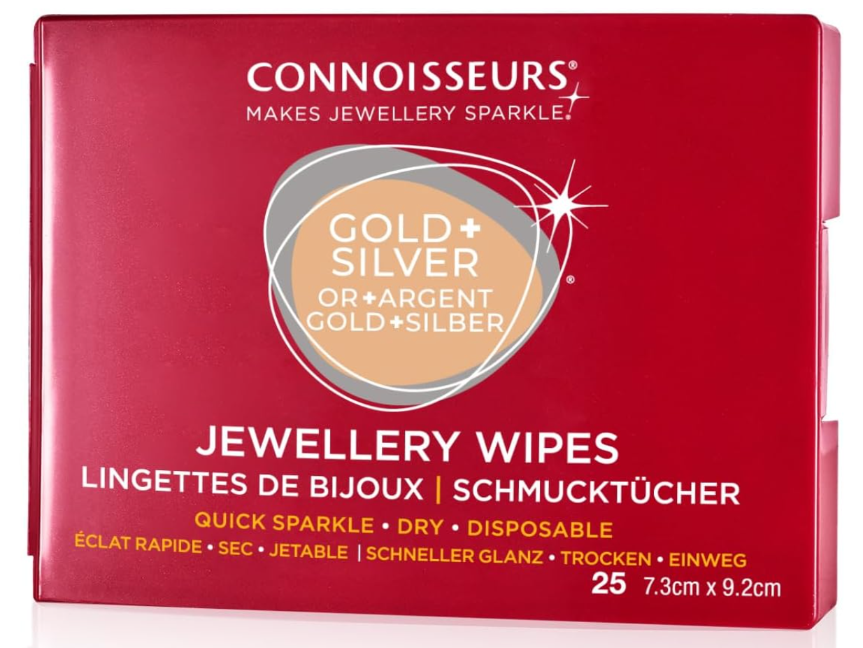 Lingettes Nettoyantes pour Bijoux - 25 Lingettes Sèches non Toxiques