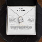 À ma Belle épouse - Collier coeur personnalisé