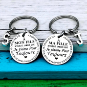 Porte-clés familial - pour fils et fille