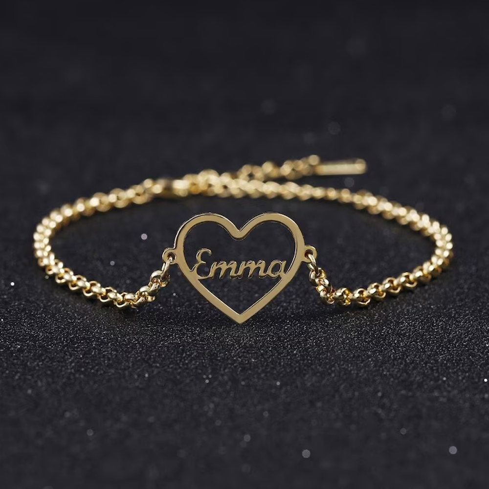 À ma Fille - Bracelet coeur - Or Rose