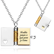 N'oublie jamais combien je t'aime - Collier livre - Or