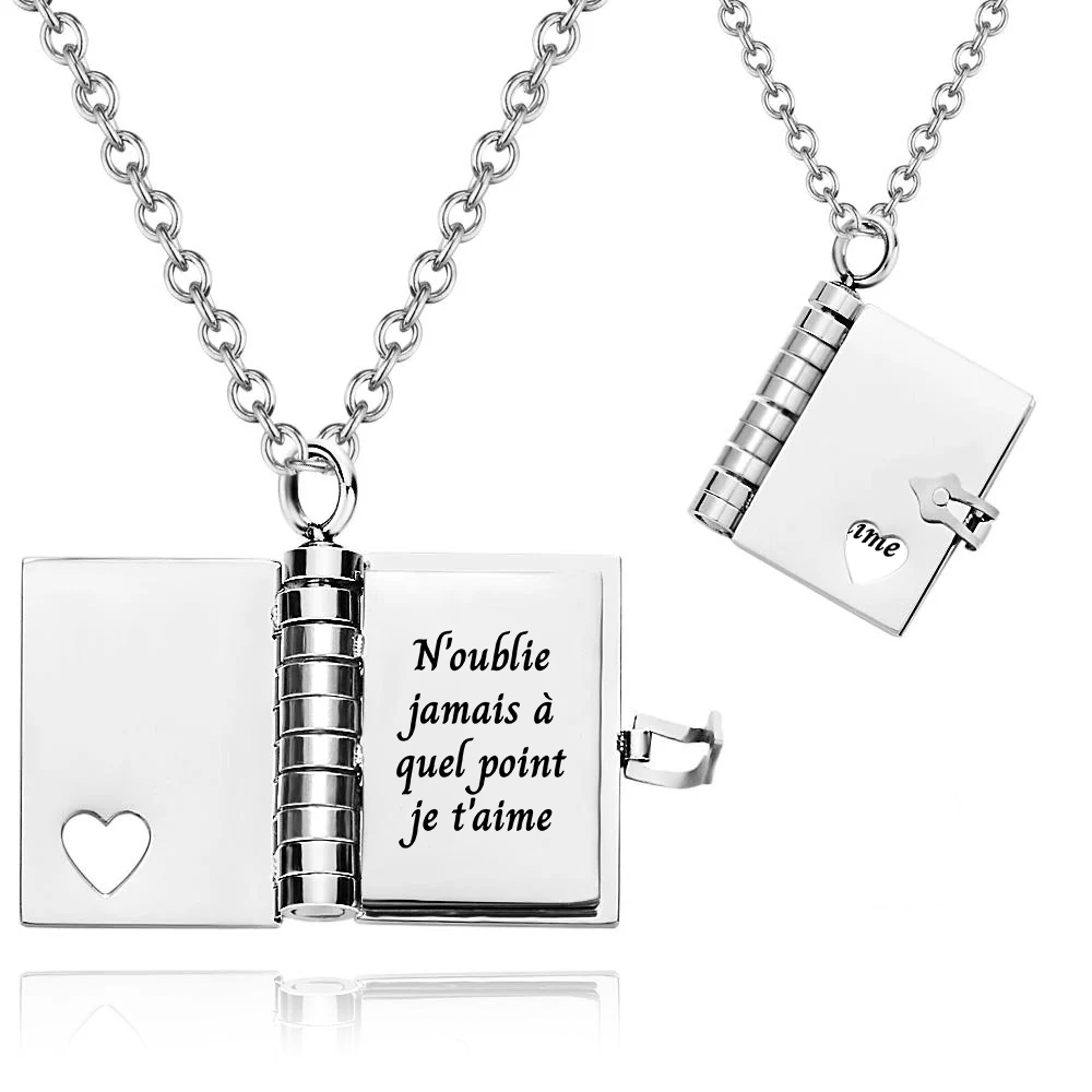 N'oublie jamais combien je t'aime - Collier livre - Or