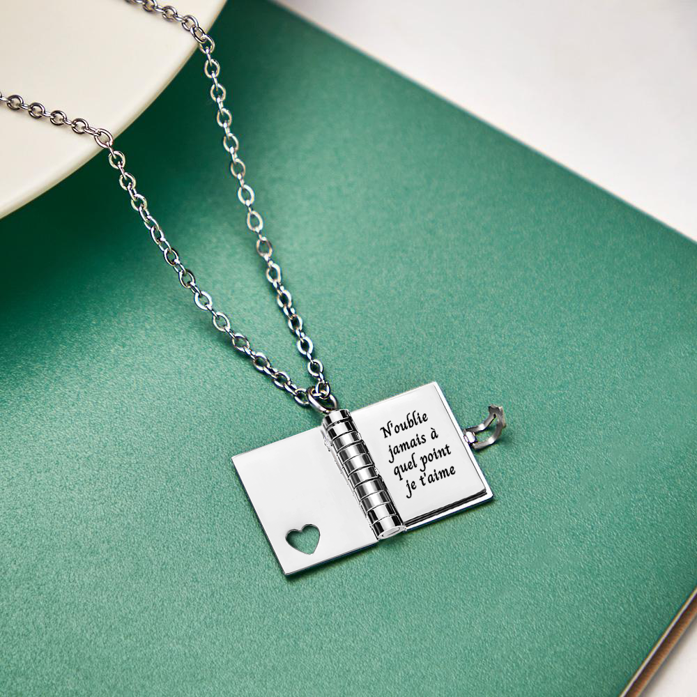 N'oublie jamais combien je t'aime - Collier livre - Or