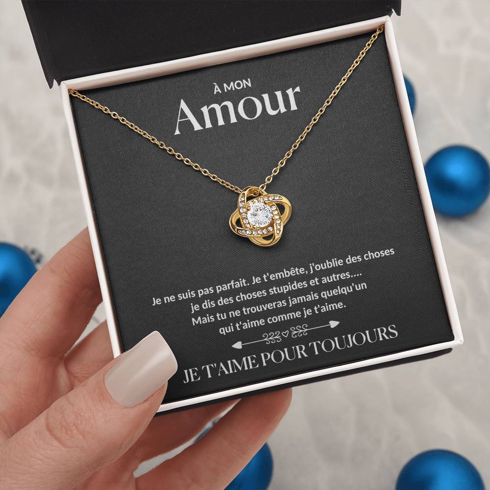 À Mon Amour - Collier nœud d'amour  - Or