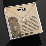 À ma Fille - N'oublie jamais - Collier noeud d'amour - Or