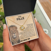 À ma Fille - N'oublie jamais - Collier noeud d'amour - Or