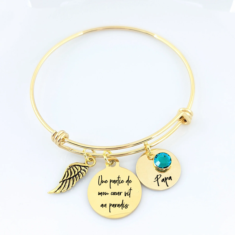 Un Morceau De Mon Cœur - Bracelet Commémoratif - Or