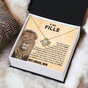 À ma Fille - N'oublie jamais - Collier noeud d'amour