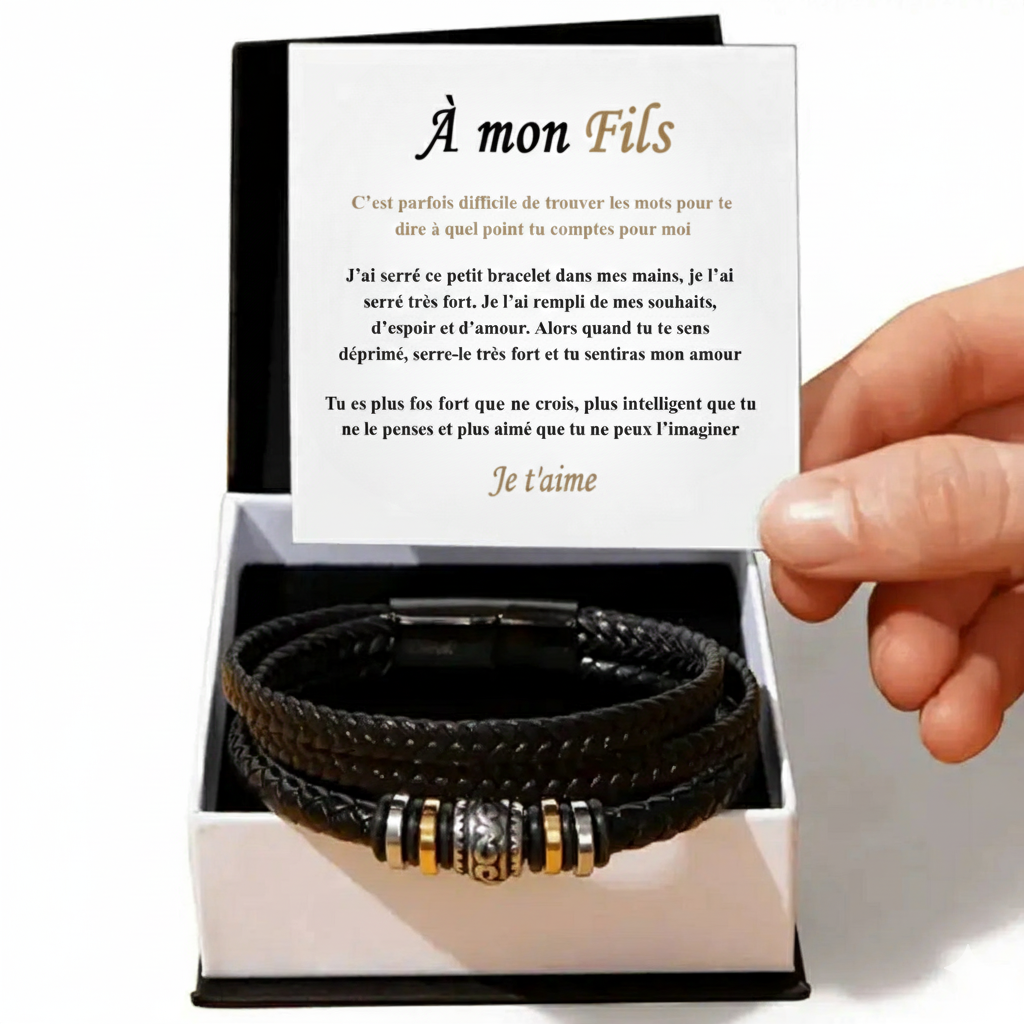 Bracelet À Mon Fils - Lien Indestructible Gravé