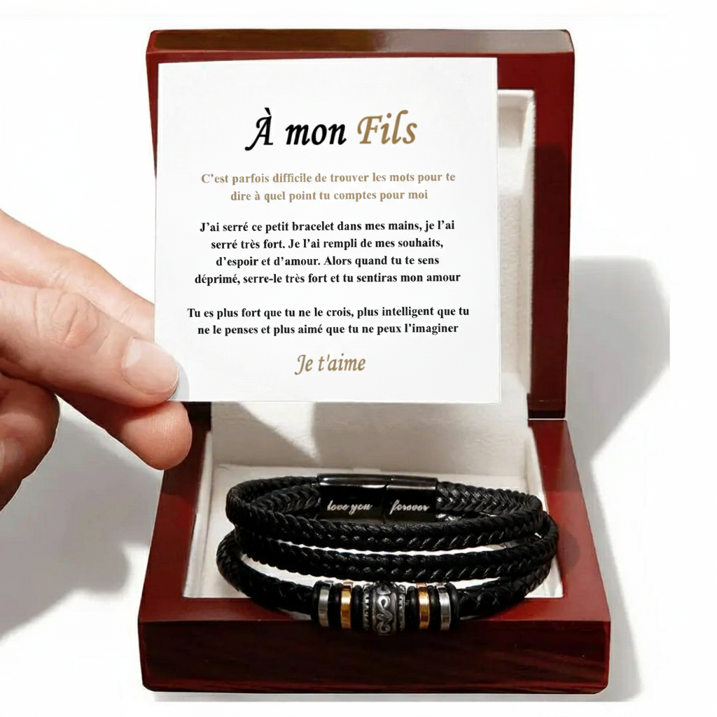 Bracelet À Mon Fils - Lien Indestructible Gravé