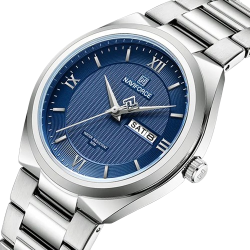 Montre Argent - Cadran Bleu Old Money