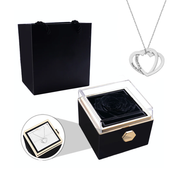 Deux coeurs imbriqués - Collier personnalisé - Or