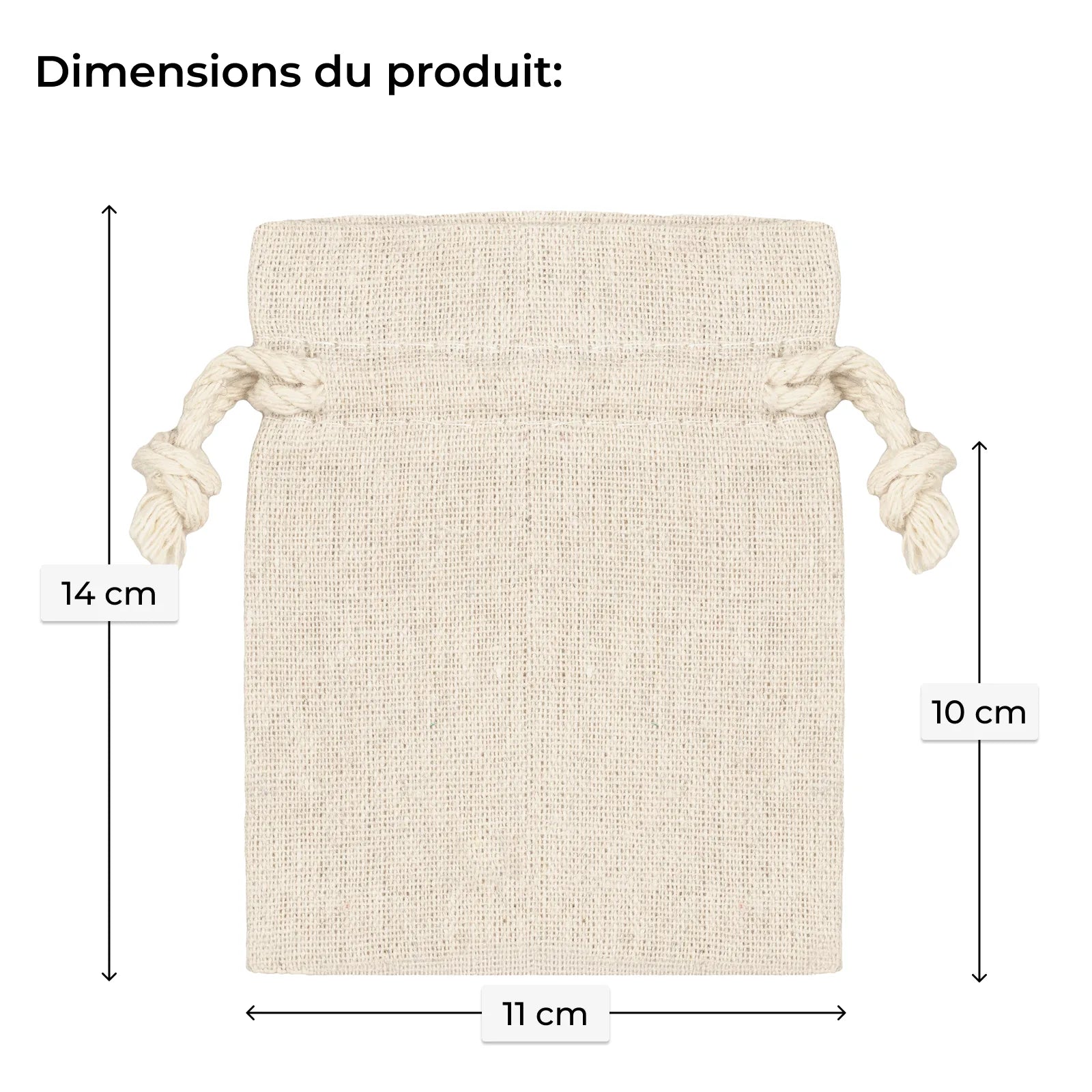 Pochon Cadeau Bijoux en Toile Aspect Lin - Écrin Naturel (11 x 14 cm)