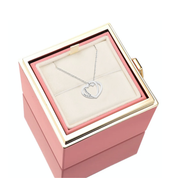 Deux coeurs imbriqués - Collier personnalisé - Or Rose