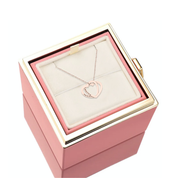 Deux coeurs imbriqués - Collier personnalisé - Or Rose