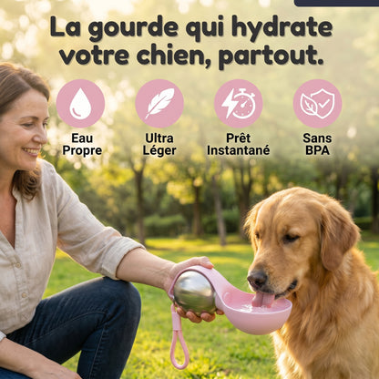 La gourde qui garde votre chien hydraté à chaque promenade