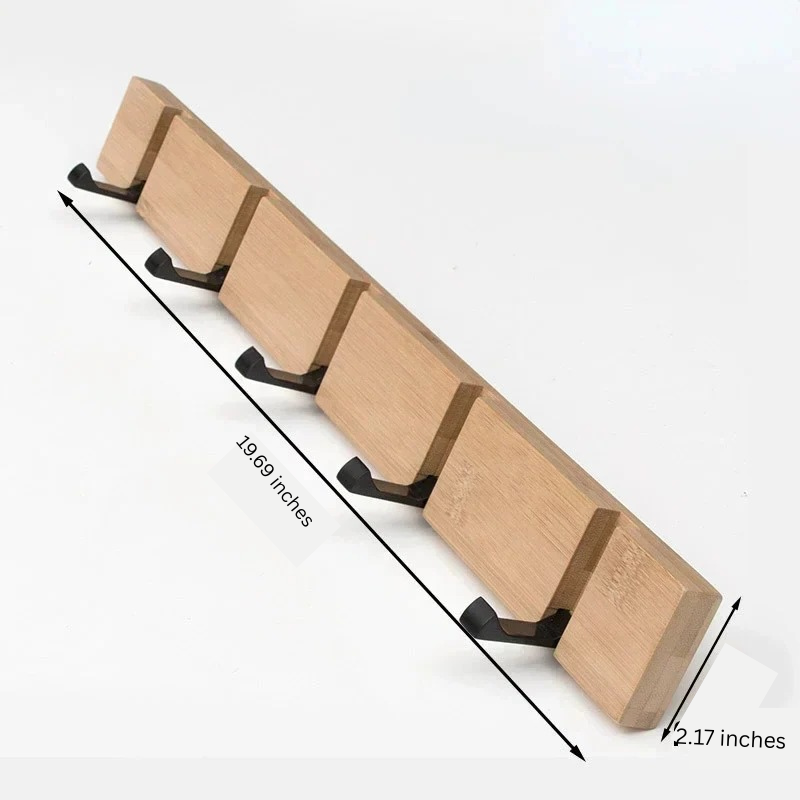 Wooden Wall-Mounted Coat Rack with Hidden Coat Hook