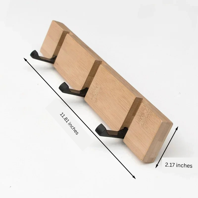 Wooden Wall-Mounted Coat Rack with Hidden Coat Hook