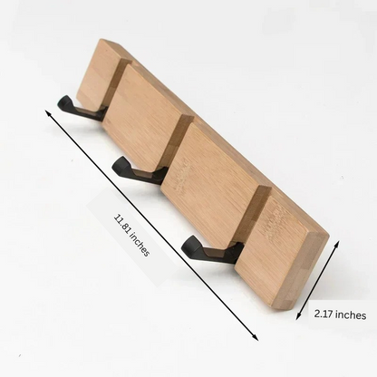 Wooden Wall-Mounted Coat Rack with Hidden Coat Hook
