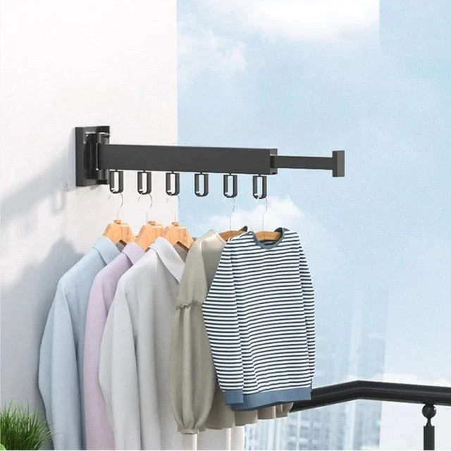 Wall Mounted Retractable Cloth Drying Rack