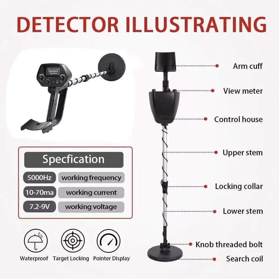 Underground Metal Detector with Search Coil